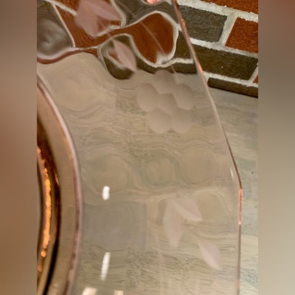 Vintage Pink Depression Octagon‎ Etched Serving Plate - Picture 5 of 7